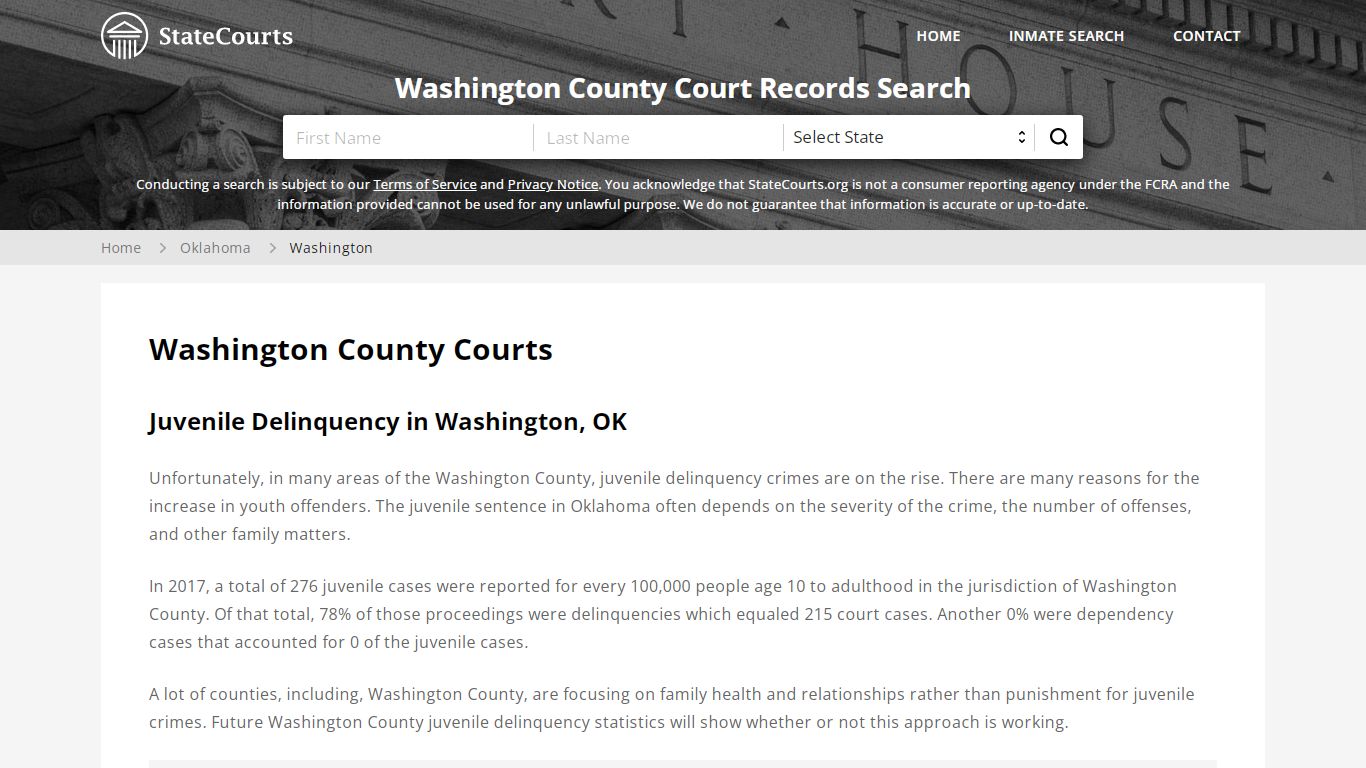 Washington County, OK Courts - Records & Cases - StateCourts